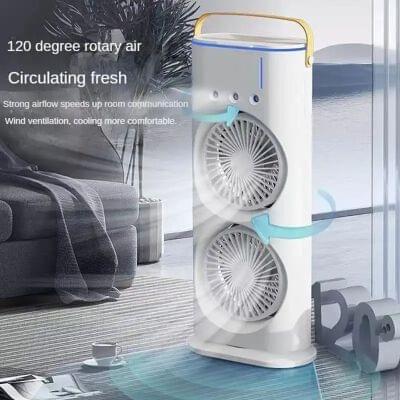 Mist Double Headed LED Fan (Imported) WITHOUT REMOTE OR BATTERY